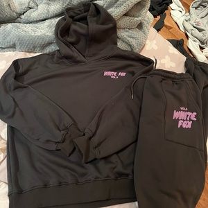 White fox hoodie and pant set
